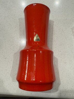 ✨ Vintage West Germany GERZ Red Ceramic Vase – Mid Century ✨